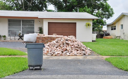 Recycling construction materials at a clearance facility